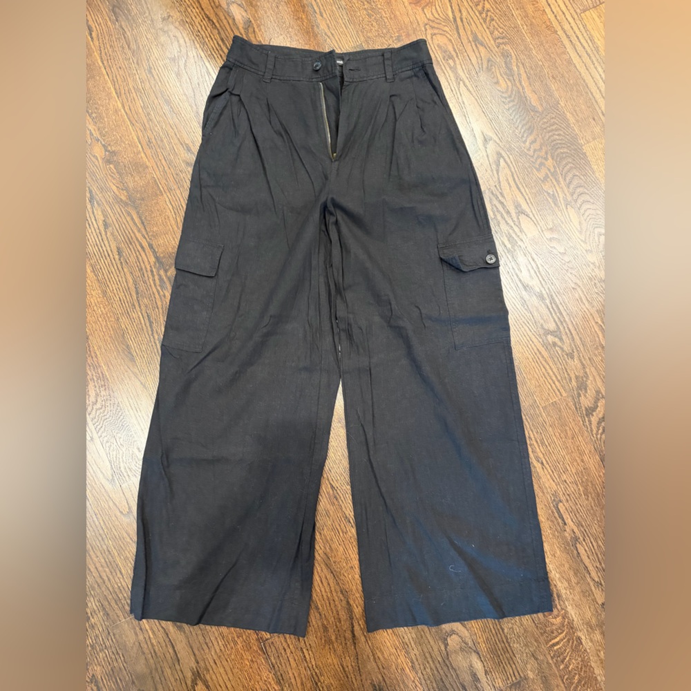 Madewell Black Wide-Leg Cargo Pants